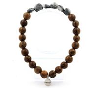 Pietre E Minéraux. Braccialetto Occhio di Falco D'Africa Del Sud + Perle Legno 8