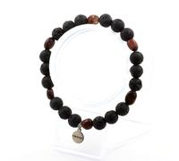 Pietre E Minéraux. Braccialetto Occhio di Tigre Rosso Del Brasile + Perle Lava