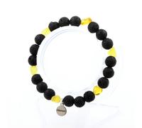 Pietre E Minéraux. Braccialetto Opale Giallo Australia+Perle Lava 8 Mm. Fabri