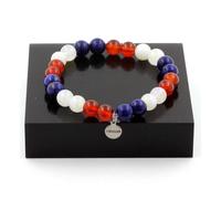 Pietre E Minéraux. Braccialetto Perle Agata Rosso + Pietra di Luna + Lapis Lazul