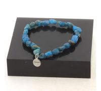 Minerali Collezione. Braccialetto Perle Apatite Blu Del Brasile IN Francia