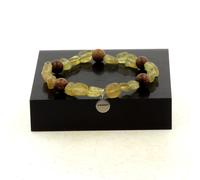 Pietre E Minéraux. Braccialetto Perle Apatite Giallo Di Madagascar + Legno 8 Mm.