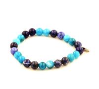 Pietre E Minéraux. Braccialetto Perle Apatite + Sodalite 8 Mm. IN Franco