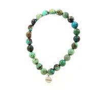 Braccialetto Perle Crisocolla Da Namibia 8 Mm. Qualità 7A. Fatto IN Francia