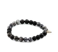 Pietre E Minéraux. Braccialetto Perle Labradorite + Agata +Ossidiana Fiocco