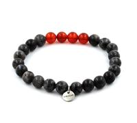 Pietre E Minéraux. Braccialetto Perle Labradorite + Agata Rosso 8 Mm. Fatto E