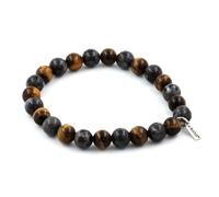 Pietre E Minéraux. Braccialetto Perle Labradorite + Occhio di Tigre 8 Mm. Fatto