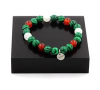 Pietre E Minéraux. Braccialetto Perle Malachite + Agata Rosso + Pietra di Luna 8