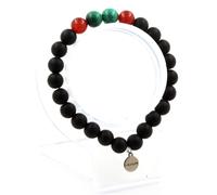 Pietre E Minéraux. Braccialetto Perle Malachite Del Congo + Agata Rosso + Onyx