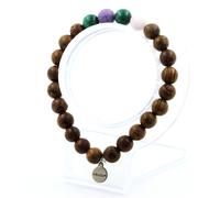 Pietre E Minéraux. Braccialetto Perle Malachite Del Congo + Mica Viola Opaco +