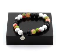 Pietre E Minéraux. Braccialetto Perle Tormalina melon D'Acqua + Howlite + Onice