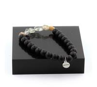 Pietre E Minéraux. Braccialetto Quarzo Fantasma Verde Del Brasile + Perle Onice