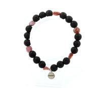 Pietre E Minéraux. Braccialetto Rubino Del Brasile + Perle Lava Di 8 Mm. Fatto E