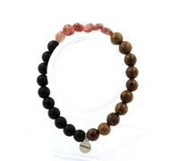 Pietre E Minéraux. Braccialetto Rubino Del Brasile + Perle Onyx Nero Opaco +