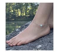 Pietre E Minéraux. Cavigliera 1 Perla Amazzonite 8 MM Catena IN Cromature