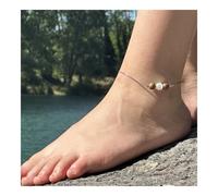 Pietre E Minéraux. Cavigliera 1 Perla Selenite Del Marocco + Legno 8 MM