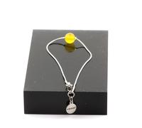 Pietre E Minéraux., Cinturino IN Acciaio Inossidabile 1 Perla Agata Giallo 8 Mm.