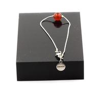 Pietre E Minéraux., Cinturino IN Acciaio Inossidabile 1 Perla Agata Rosso 8 Mm.