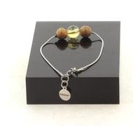 Pietre E Minéraux.,Cinturino IN Acciaio Inossidabile 1 Perla Citrino + Legno 8