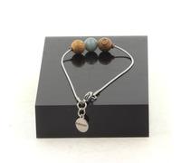 Pietre E Minéraux.,Cinturino IN Acciaio Inossidabile 1 Perla Giada + Legno 8 Mm.