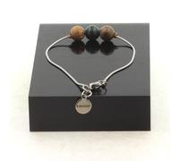 Pietre E Minéraux., Cinturino IN Acciaio Inossidabile 1 Perla Malachite Congo Qu