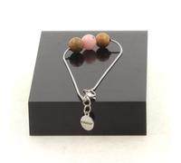 Pietre E Minéraux., Cinturino IN Acciaio Inossidabile 1 Perla Opale Rosa + Legno