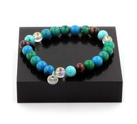 Pietre E Minéraux., Cinturino Perle Occhio di Tigre Rosso +Crisocolla +Turchese