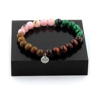 Pietre E Minéraux., Cinturino Perle Opale Rosa + Occhio di Tigre Rosso +