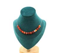 Pietre E Minéraux. Collana 15 Perle Agata Phylum 8 Mm. Catena IN Acciaio Inox