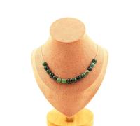 Pietre E Minéraux. Collana 15 Perle Agata Schiuma 8 Mm. Catena IN Acciaio Inox