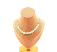 Collana 15 Perle Angelite 8 Mm. Catena IN Acciaio Inossidabile Donne, Hom