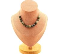 Pietre E Minéraux. Collana 15 Perle Diaspro Sangue Di Dragone 8 Mm. Catena IN ,