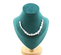 Collana 15 Perle Howlite Della USA Catena IN Acciaio Inossidabile Donne, H