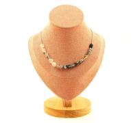 Collana 15 Perle Quarzo Da Inclusioni Da Tormalina Del Brasile Catena Collana Fe