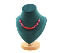 Pietre E Minéraux. Collana 15 Perle Tormalina melon D'Acqua + Calcedonio Rosso