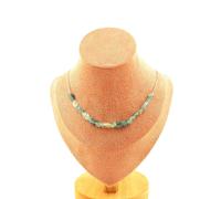 Collana 20 Perle Apatite Del Brasile Catena IN Acciaio Inossidabile Donne