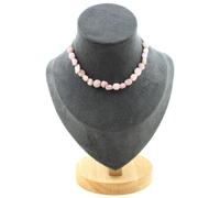 Pietre E Minéraux. Collana 20 Perle Kunzite Del Brasile Catena IN Acciaio Inox