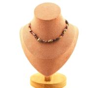 Collana 20 Perle Tormalina Rubellite Del Brasile Catena IN Acciaio Collana Donne