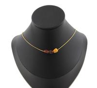 Pietre E Minéraux. Collana 3 Perle Mookaite D'Australie. Catena IN Acciaio Dor