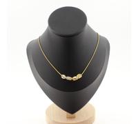 Pietre E Minéraux. Collana 4 Perle Citrino Del Brasile Catena IN Acciaio Oro I