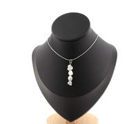Pietre E Minéraux. Collana 4 Perle Howlite Di USA Catena IN Acciaio Inox