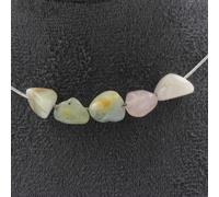 Pietre E Minéraux. Collana 5 Perle Berillo Morganite Del Brasile Catena IN