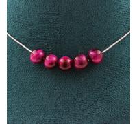 Pietre E Minéraux. Collana 5 Perle Occhio di Tigre Fucsia 8 Mm. Catena Ikt