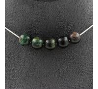 Pietre E Minéraux. Collana 5 Perle Smeraldo Di Zambia Qualità 3A 8 Mm. Catena