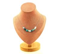 Pietre E Minéraux. Collana 7 Perle Acquamarina Del Brasile + Amazzonite Del