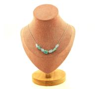 Pietre E Minéraux. Collana 7 Perle Acquamarina Del Brasile + Amazzonite Del Bré