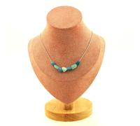 Pietre E Minéraux. Collana 7 Perle Apatite Blu Del Brasile + Amazzonite Del Bré