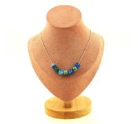 Pietre E Minéraux. Collana 7 Perle Crisocolla Di Namibia Qualità 7A + Agata