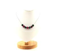 Minerali Collezione. Collana 7 Perle Occhio di Tigre Verde + Fuschi