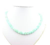 Collana Perle Angelite 8 MM Catena IN Acciaio Inossidabile